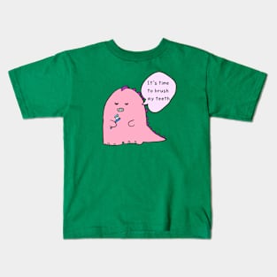 it is time to brush your teeth, dinosaur Kids T-Shirt